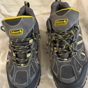Men's Boots Ankle High Coleman Protector Sued leather and mesh Grey/Yellow Sz 9